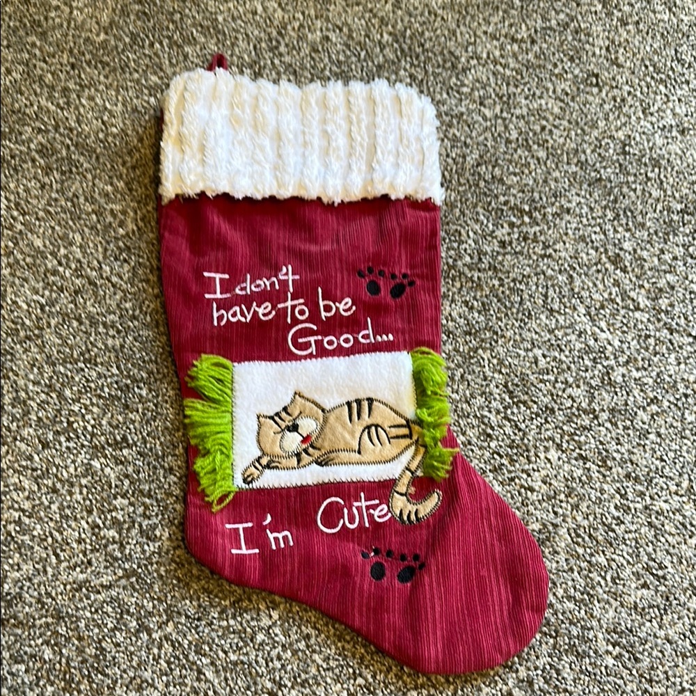 Red Cat Christmas Stocking